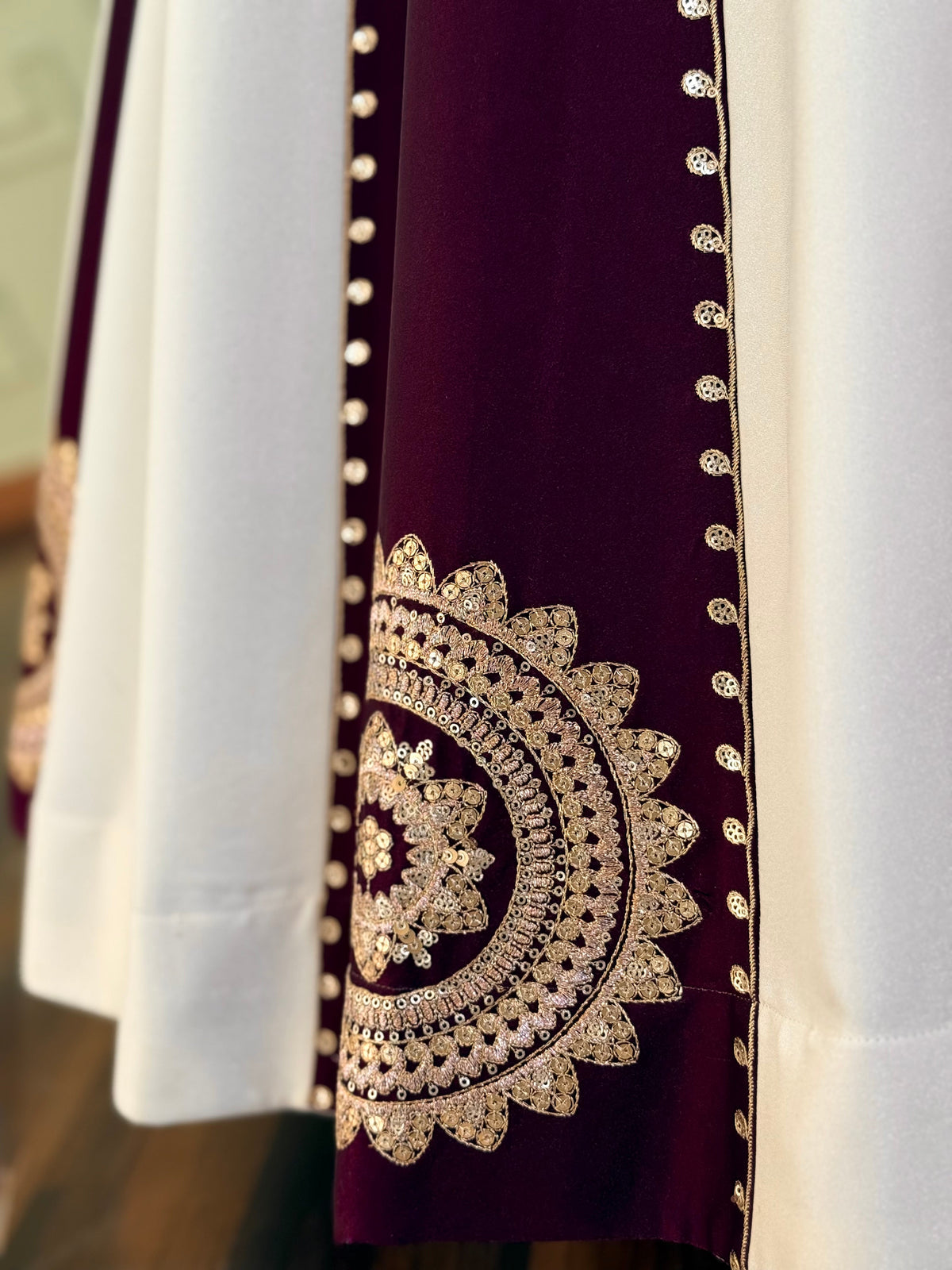Wine & Off-White color Sequence Embroidery work Designer Lehenga Choli BL1697