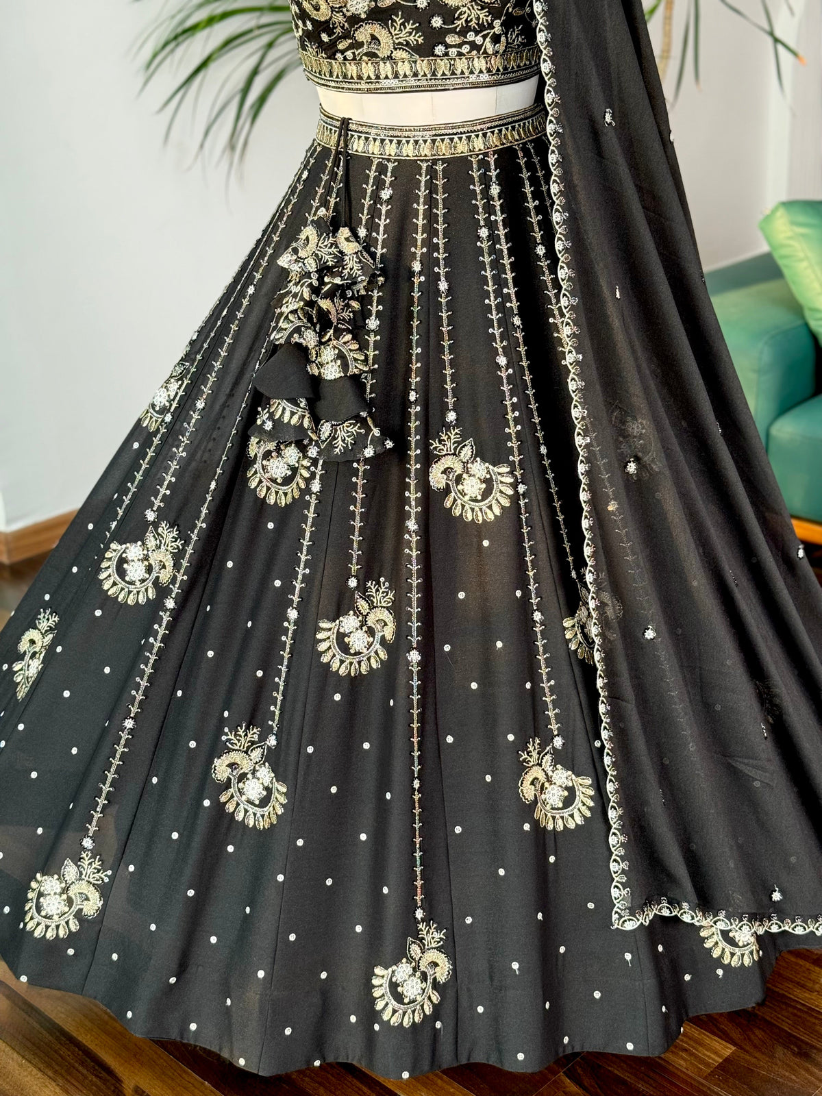 Black color Sequence Embroidery work Designer Lehenga Choli BL1658