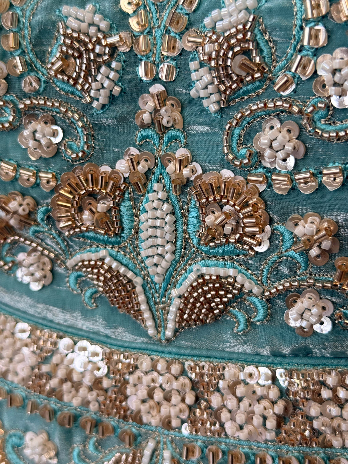 Royal Ice blue color Bids Sequence Embroidery work Sharara set BLS118