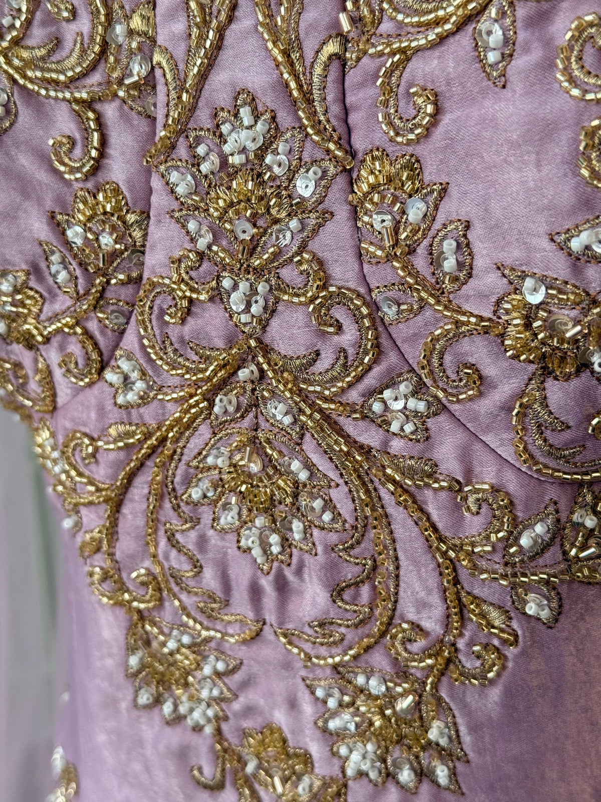 Lavender Pink color Bids Sequence Embroidery work Sharara set BLS129