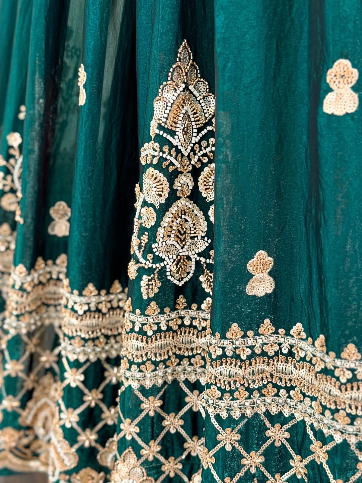 Teal Green color Bids Embroidery work Lehenga Choli BL1728