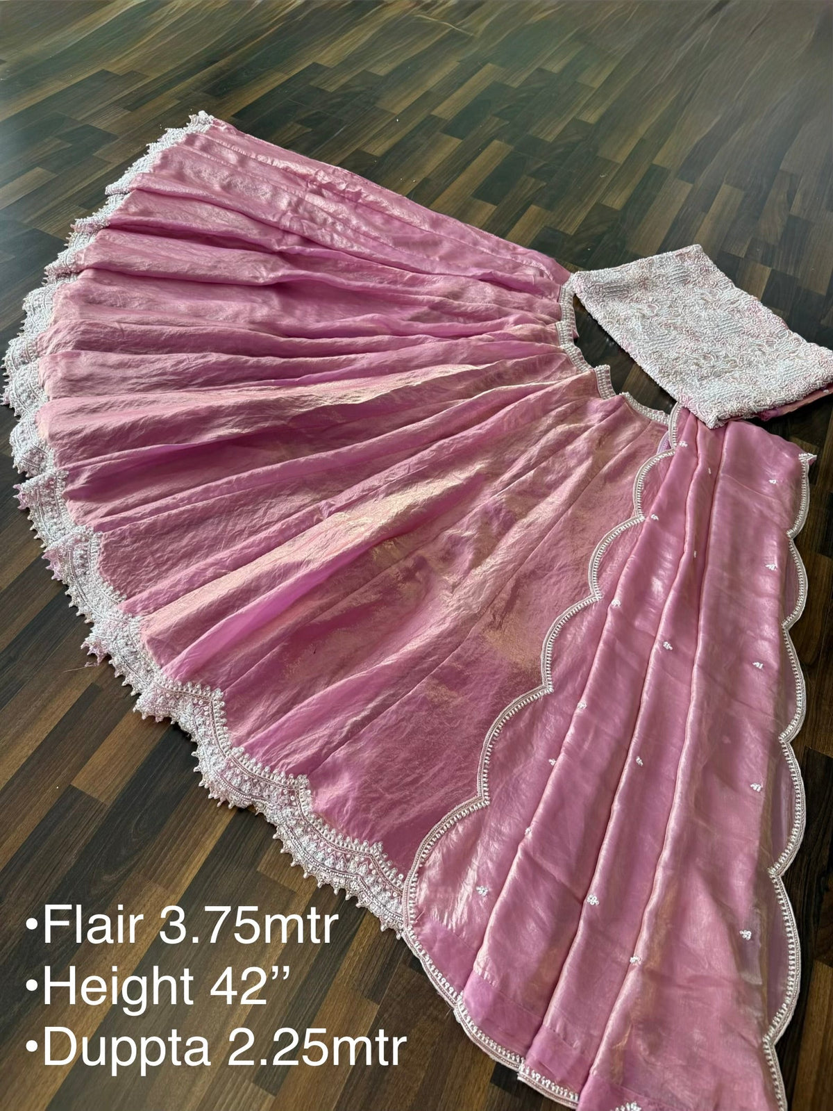 Dusty Rose Pink color Bids Embroidery work Lehenga Choli BL1668
