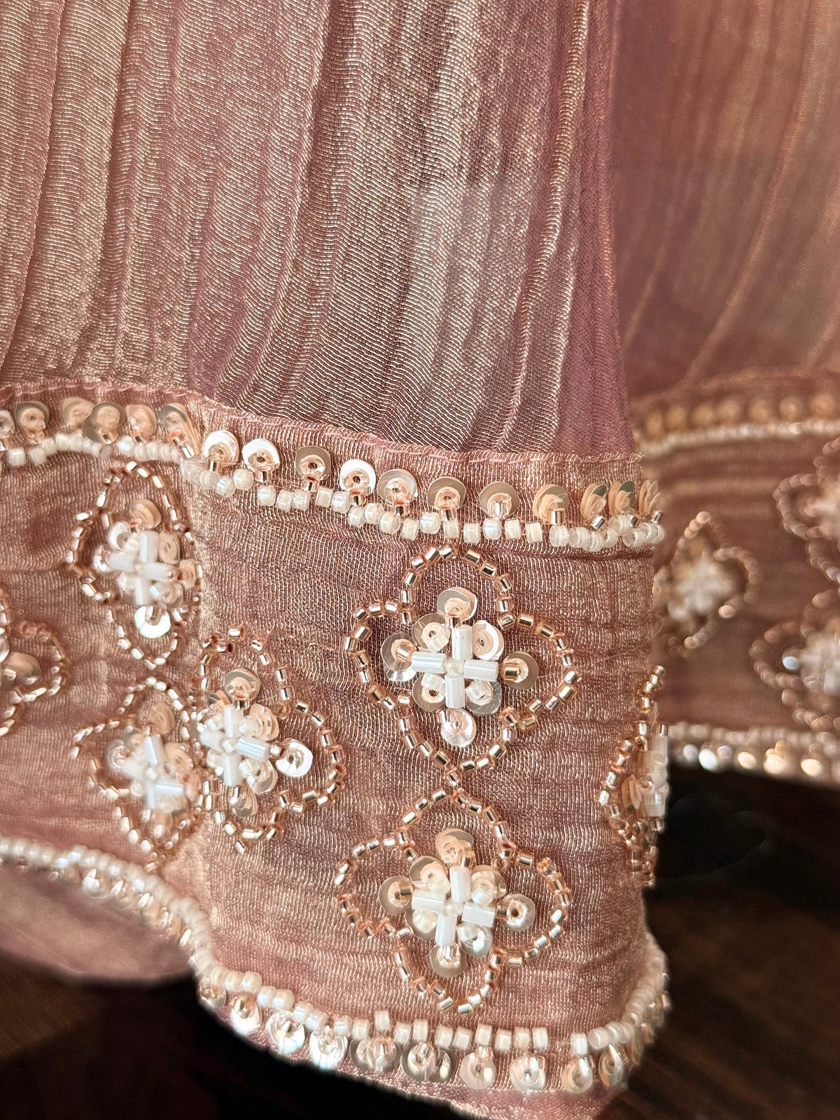 Pink color Bids Embroidery work Sharara set BLS116