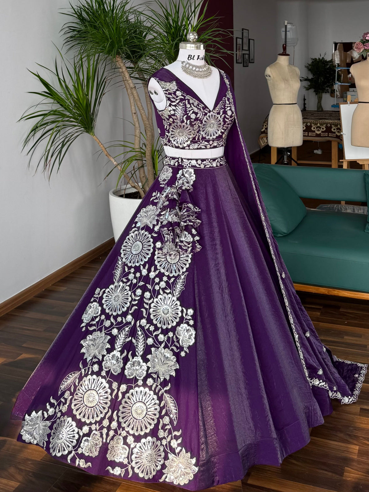 Purple color Embroidery work Designer Lehenga Choli BL1666