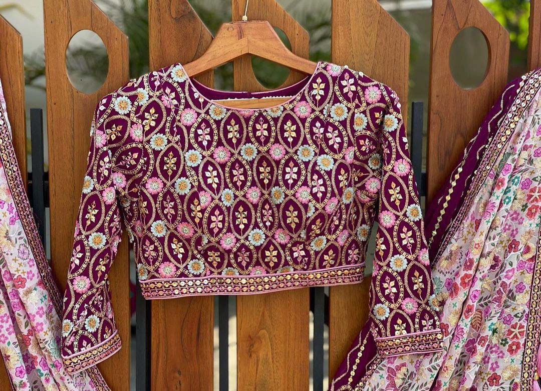 Purple color Embroidery work Designer Lehenga choli for Wedding Function BL1208