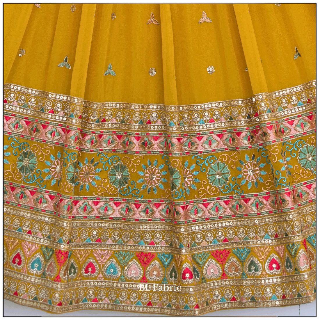 Yellow color Sequence Embroidery work Designer Lehenga Choli for Wedding Function BL1504
