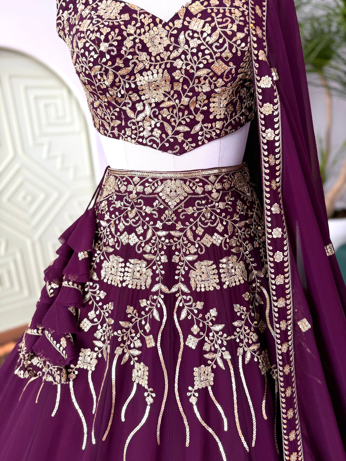 Purple color Sequence Embroidery work Designer Lehenga Choli BL1664