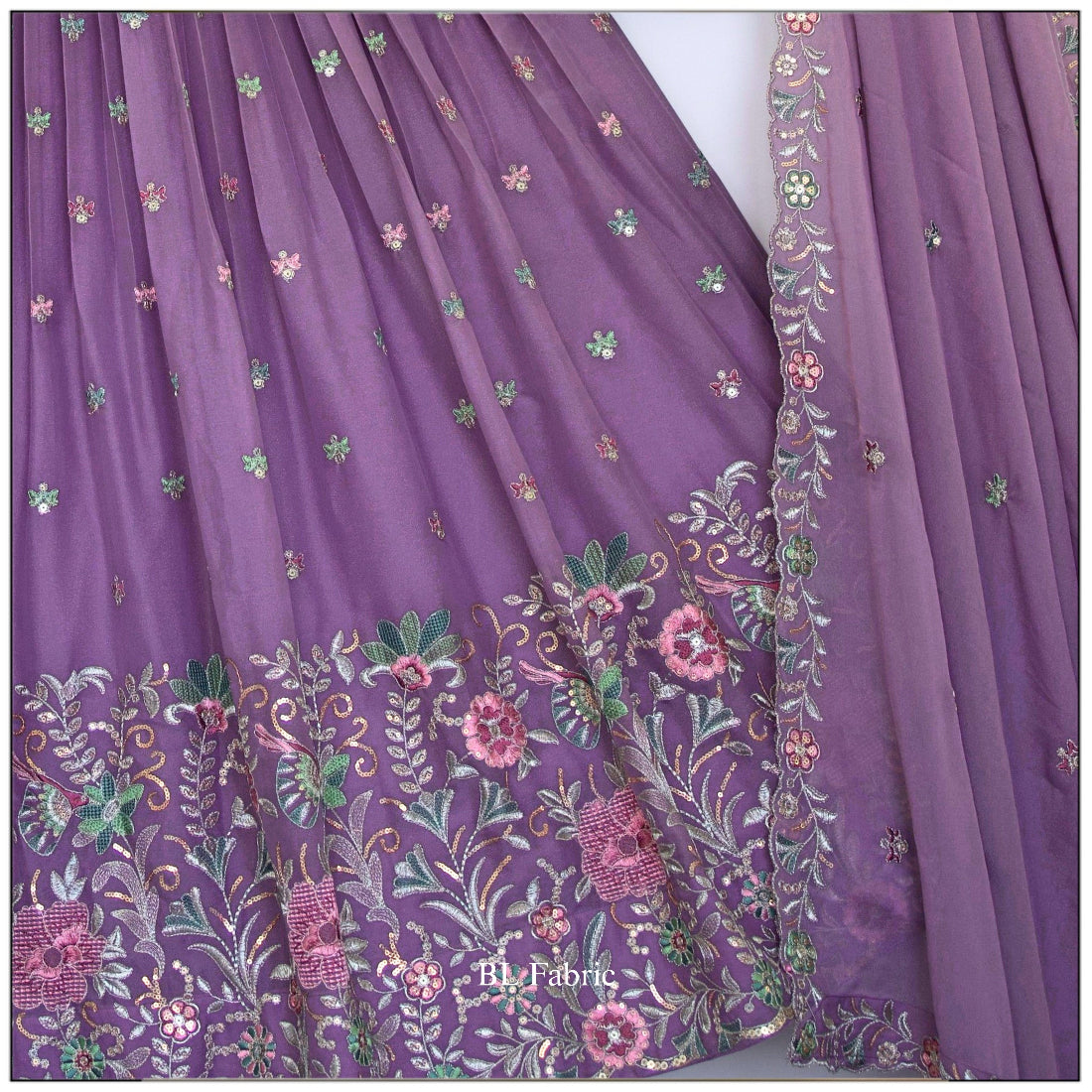 Rosy Purple color Sequence Embroidery Designer Lehenga Choli BL1530