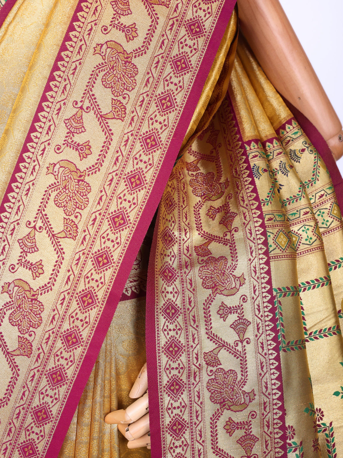 Yellow color Kanjivaram work Designer Saree BLS1015_Yellow