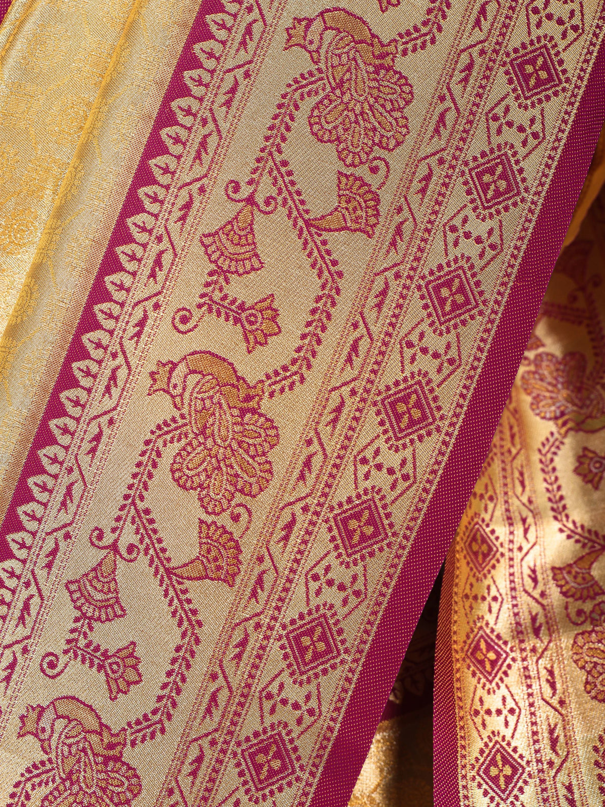 Yellow color Kanjivaram work Designer Saree BLS1015_Yellow