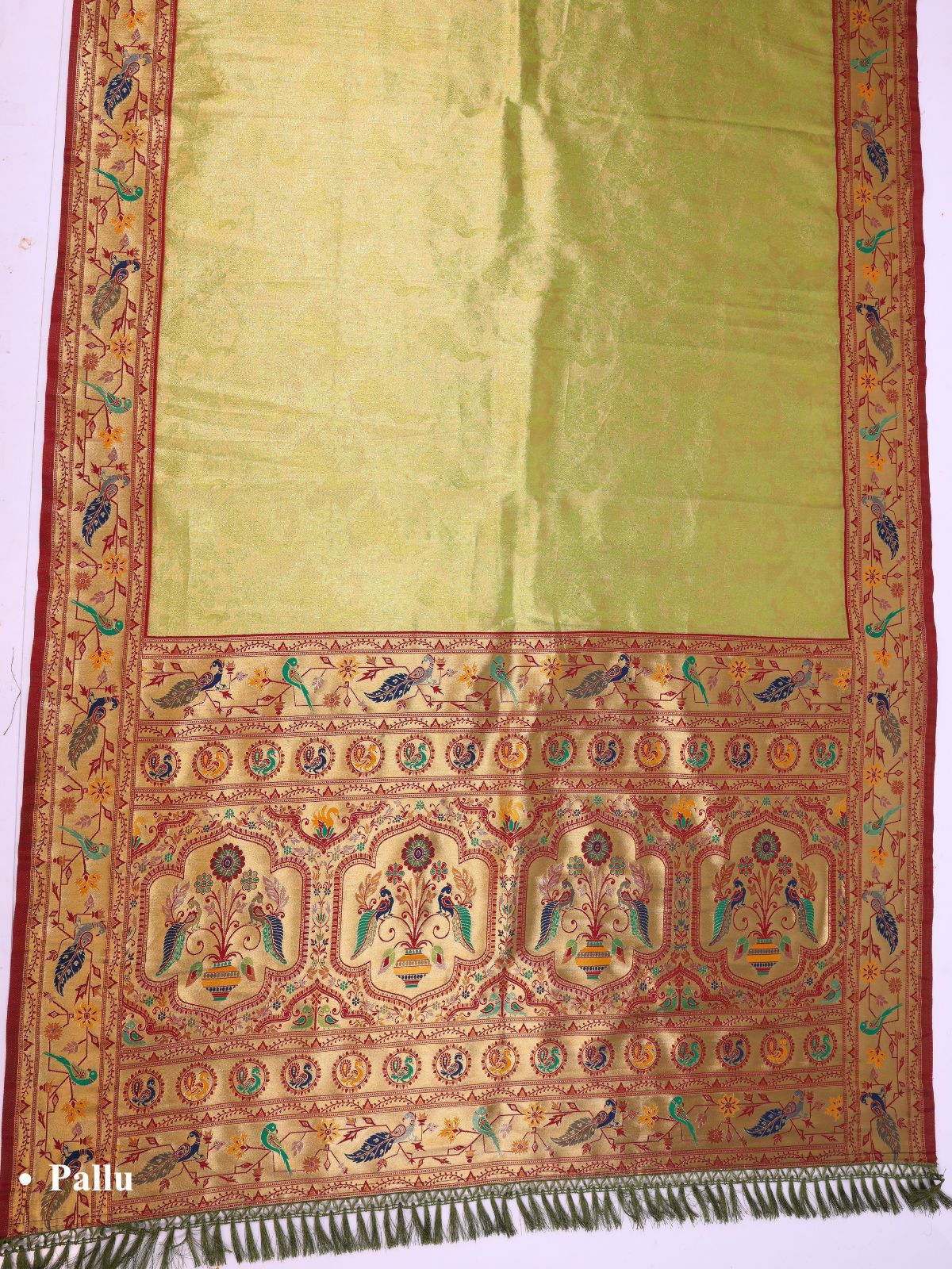 Parrot color Kanjivaram work Designer Saree BLS1006_Parrot