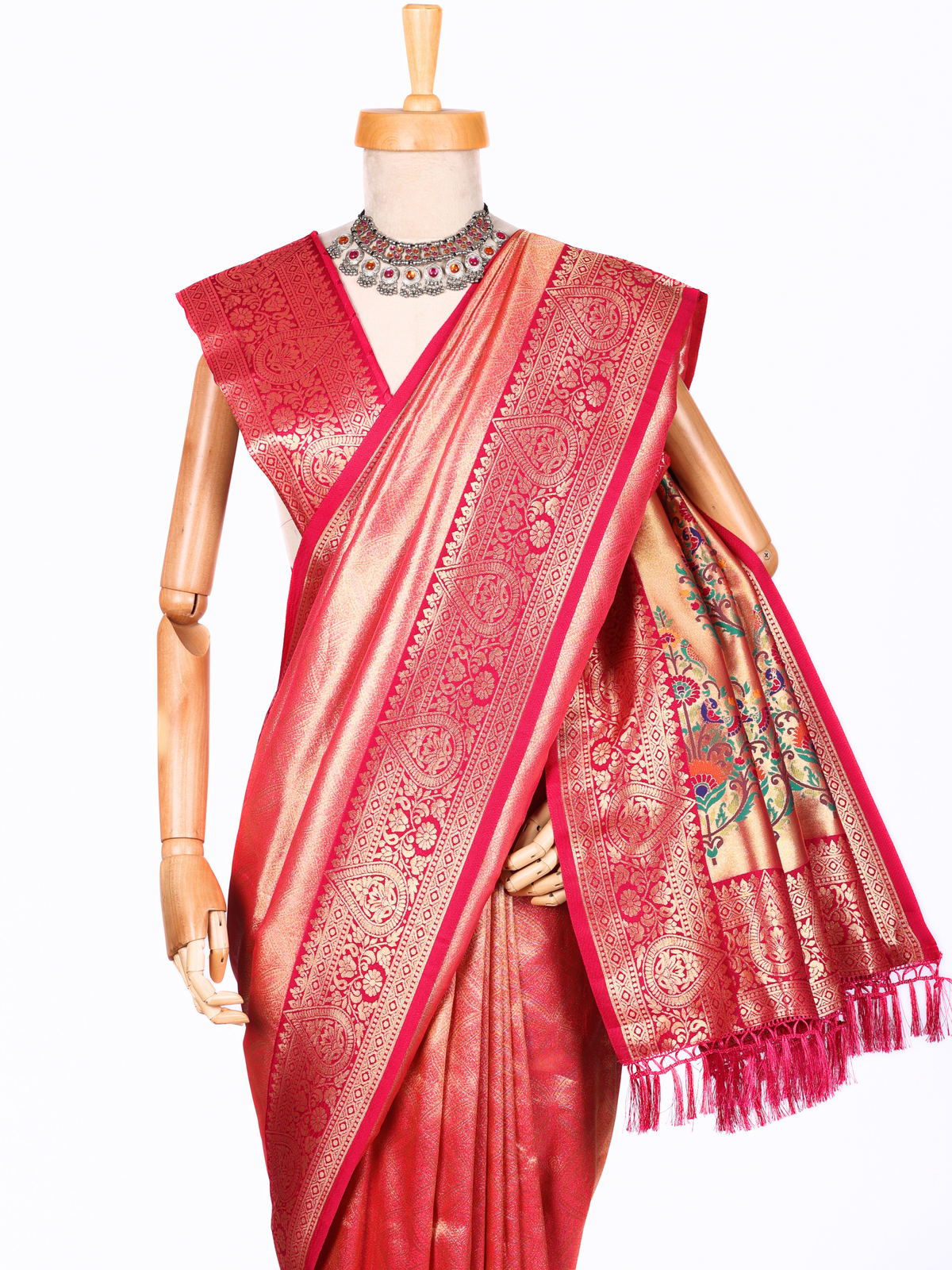 Pink color Kanjivaram work Designer Saree BLS1017_Pink