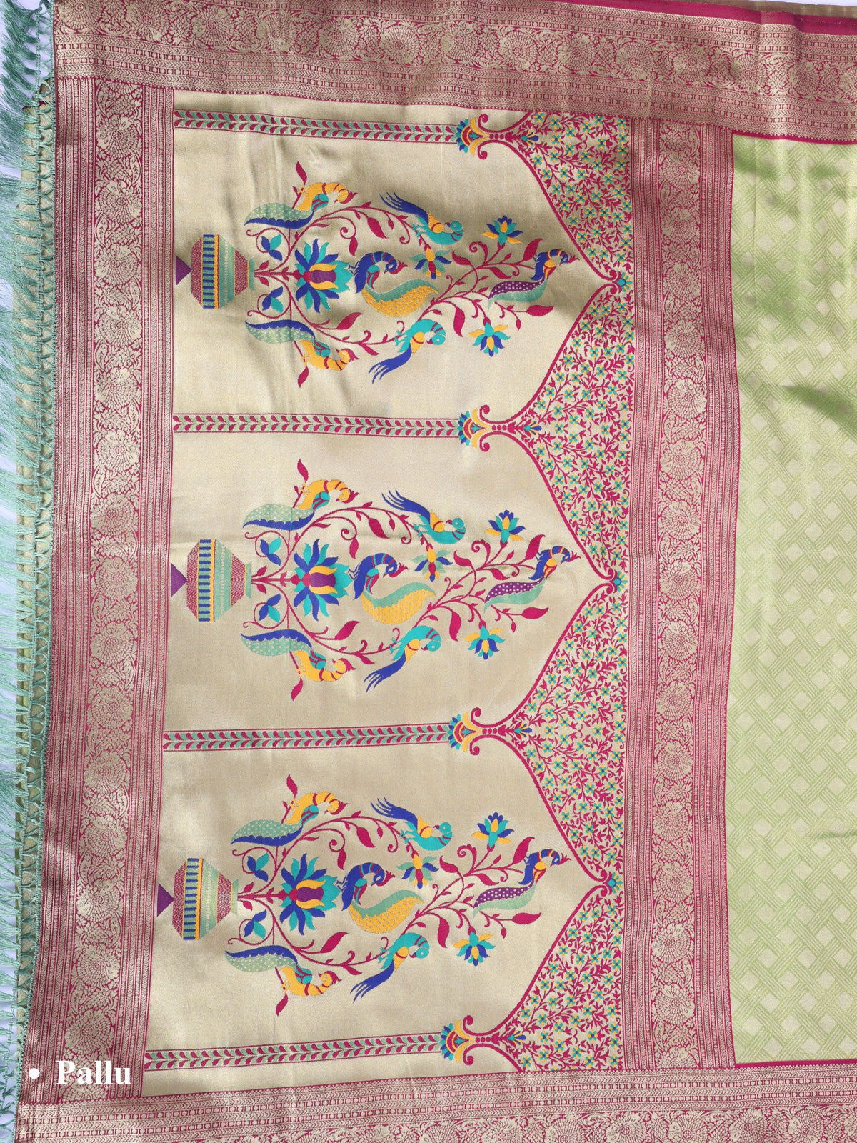 Parrot color Kanjivaram work Designer Saree BLS1016_Parrot