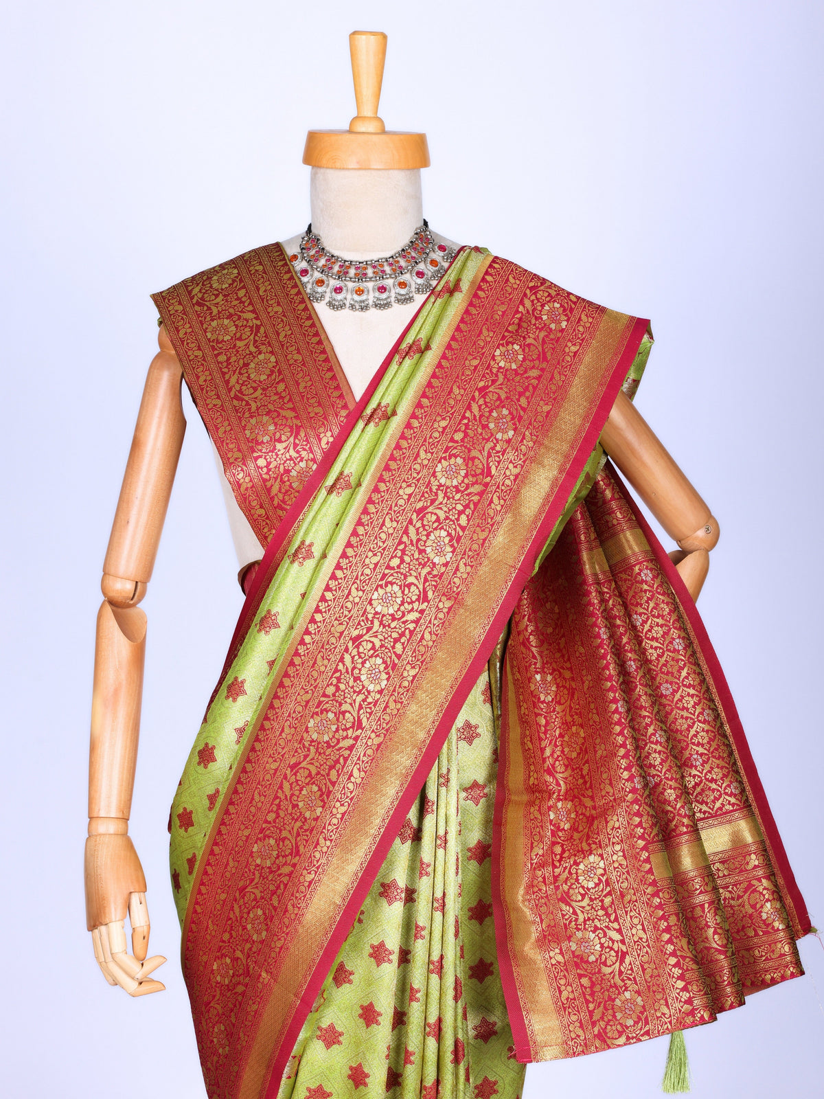 Parrot color Kanjivaram work Designer Saree BLS1004_Parrot