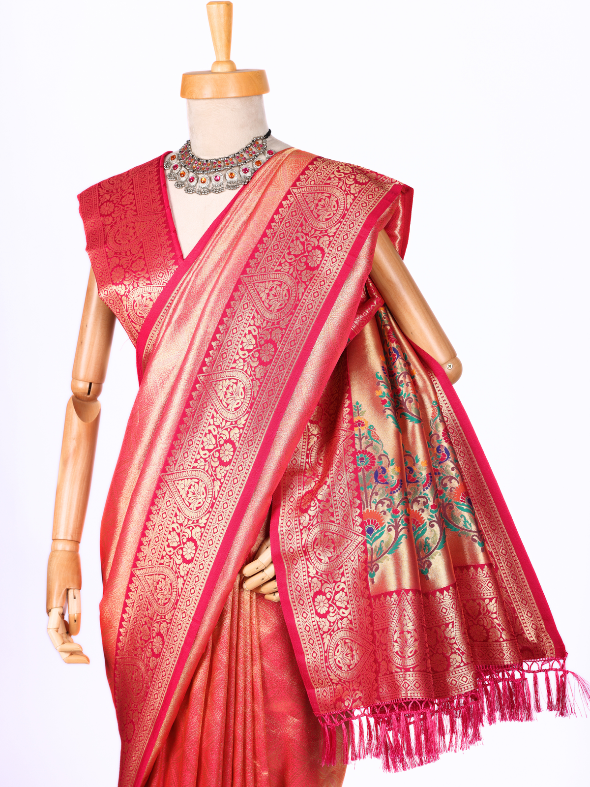 Pink color Kanjivaram work Designer Saree BLS1017_Pink
