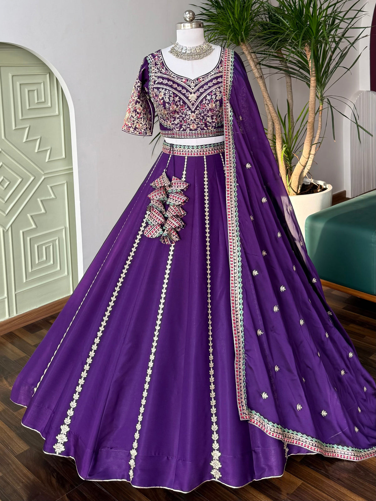 Purple color Designer Sequence Embroidery work Lehenga choli for Wedding Function BL1637