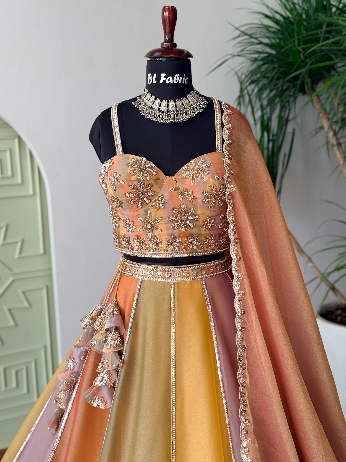 Multi color Designer Bids Embroidery work Lehenga choli BL1742