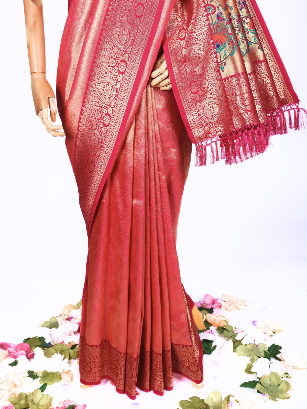 Pink color Kanjivaram work Designer Saree BLS1017_Pink