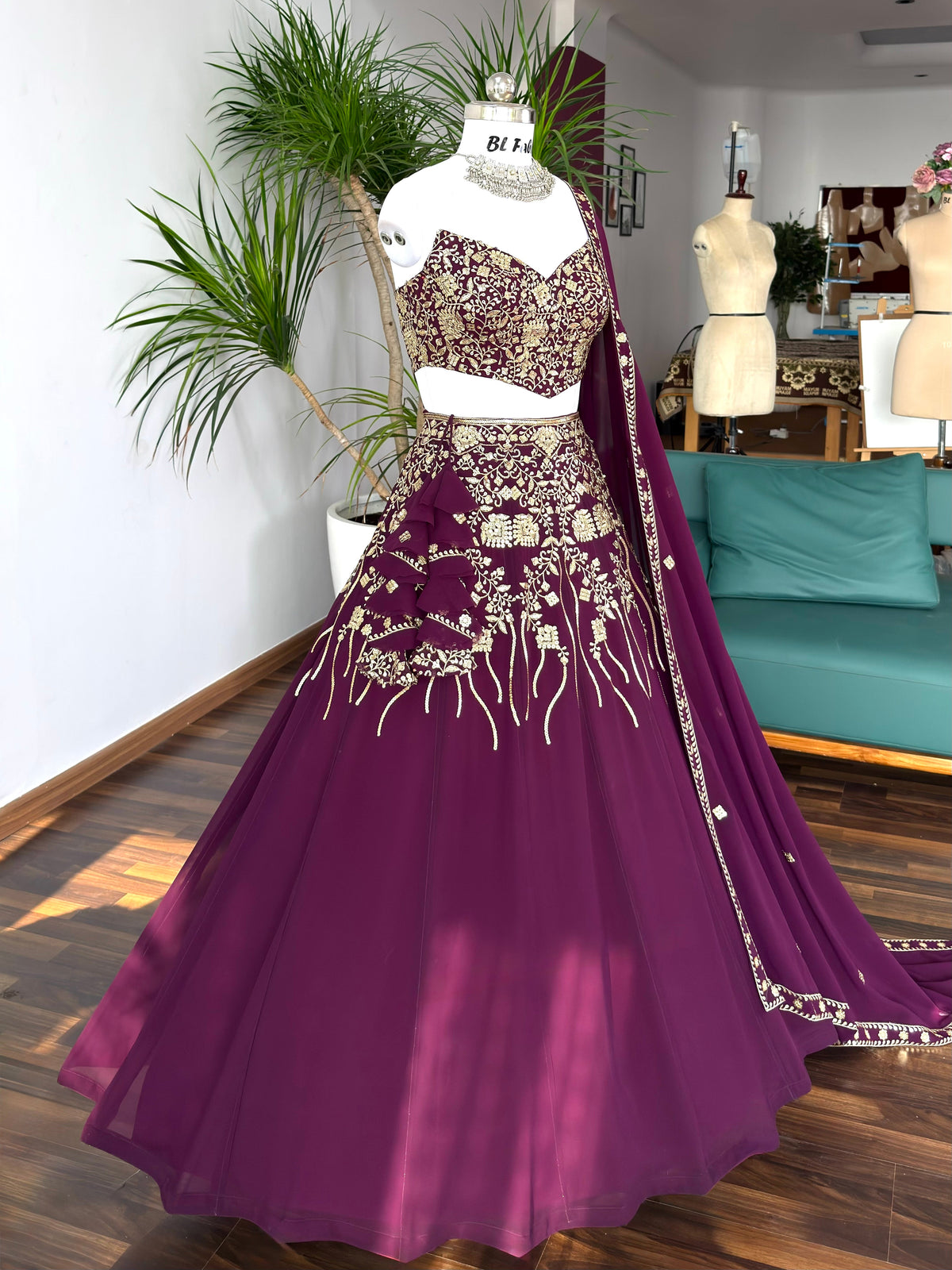 Purple color Sequence Embroidery work Designer Lehenga Choli BL1664