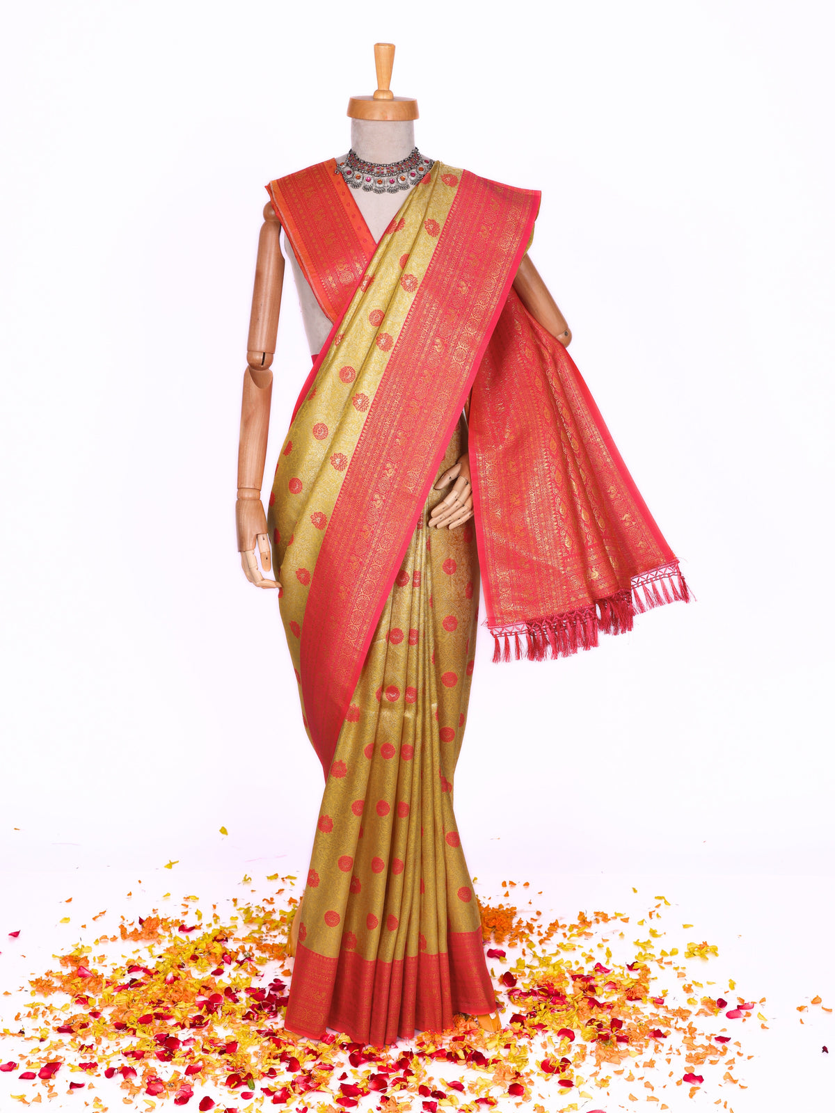Yellow color Kanjivaram work Designer Saree BLS1009_Yellow