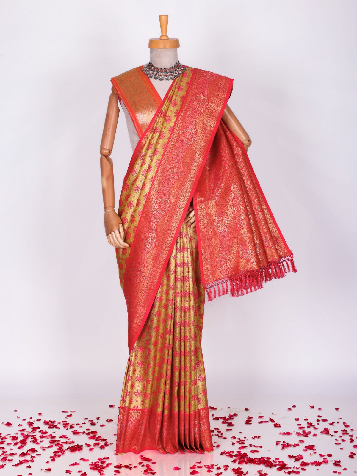Yellow color Kanjivaram work Designer Saree BLS1003_Yellow