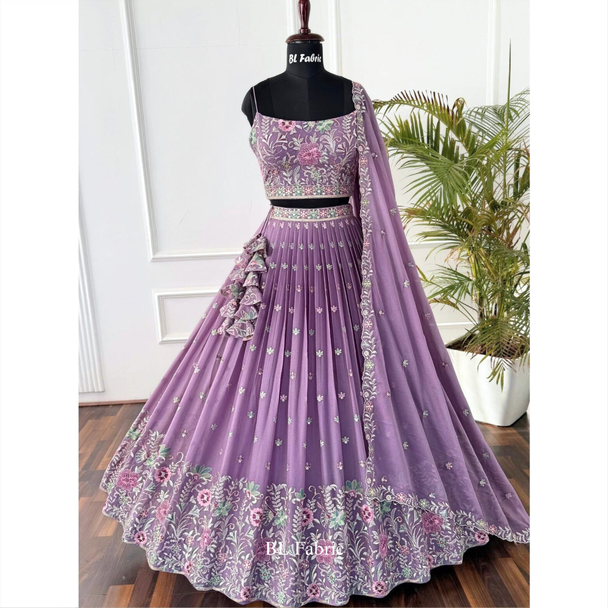 Rosy Purple color Sequence Embroidery Designer Lehenga Choli BL1530