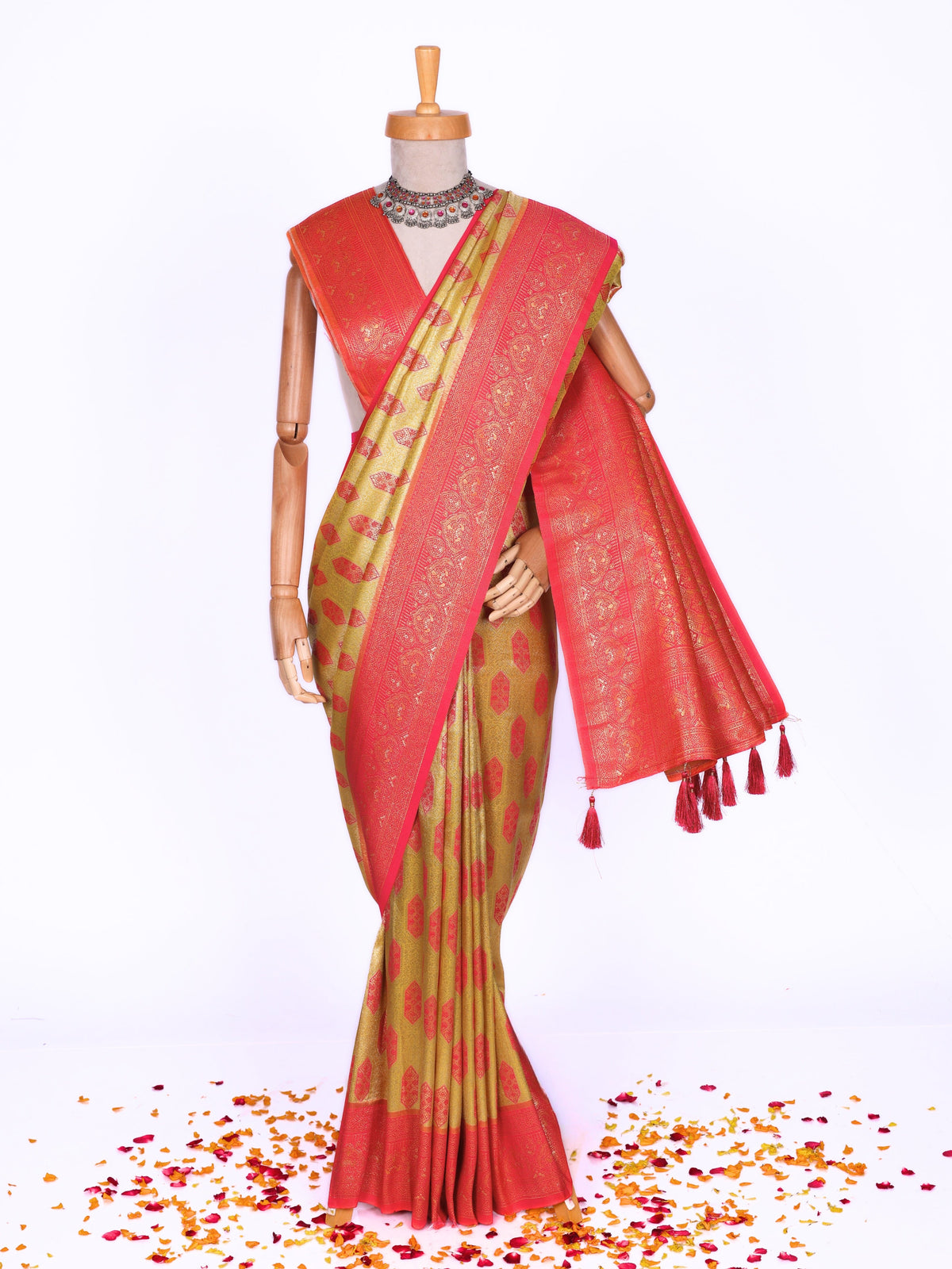 Yellow color Kanjivaram work Designer Saree BLS1010_Yellow