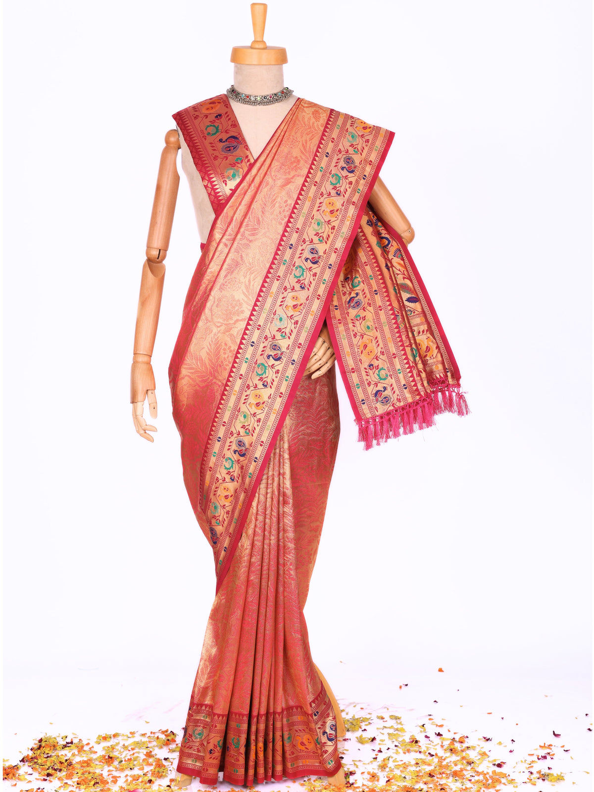 Pink color Kanjivaram work Designer Saree BLS1005_Pink