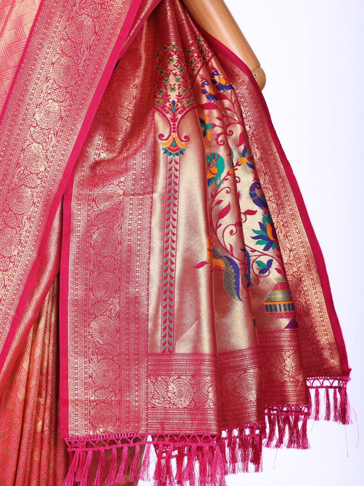 Pink color Kanjivaram work Designer Saree BLS1016_Pink