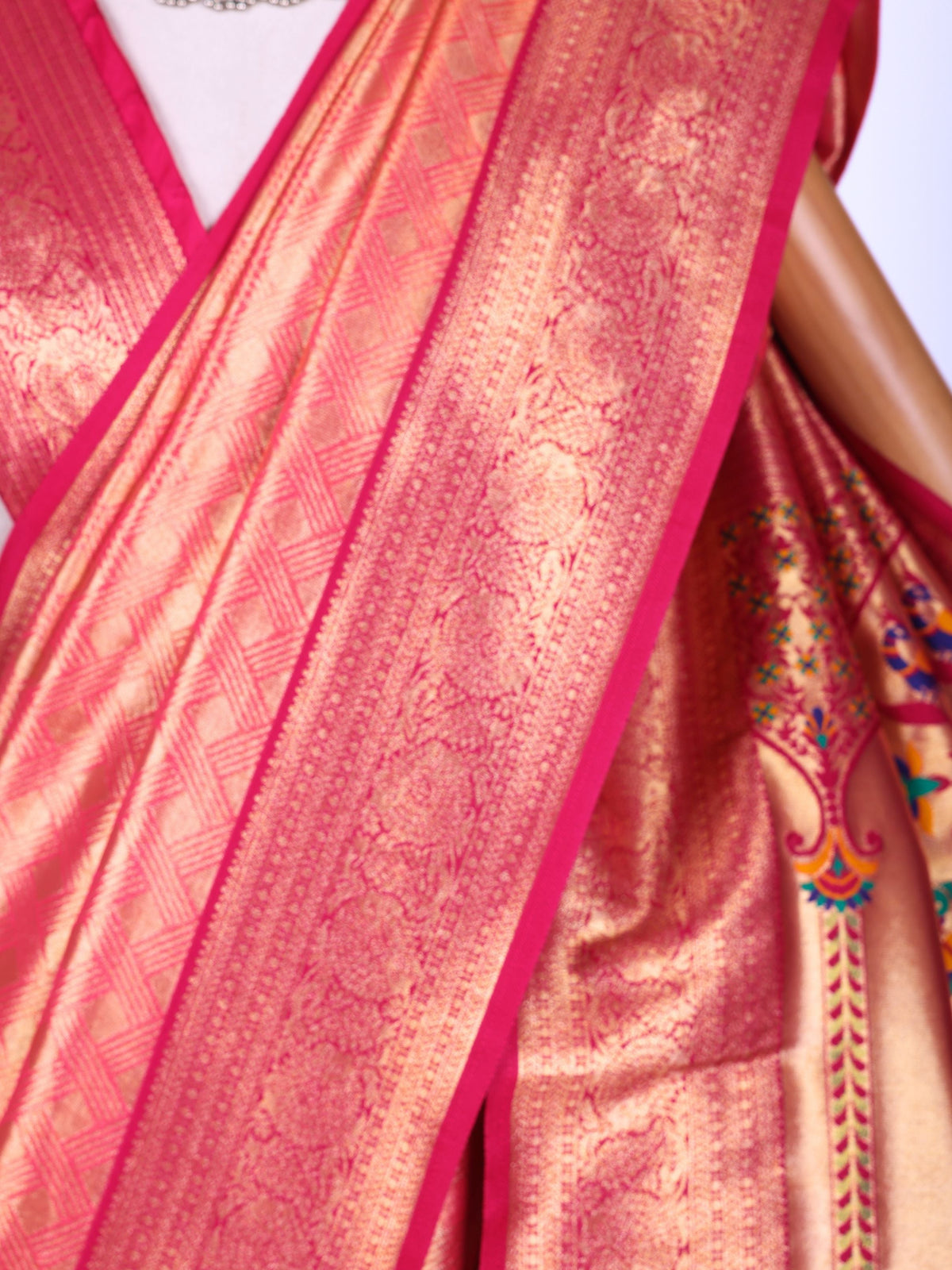 Pink color Kanjivaram work Designer Saree BLS1016_Pink