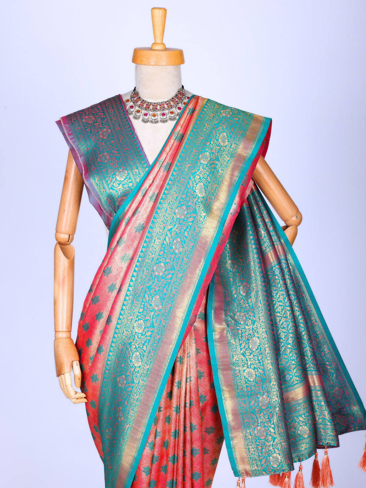 Peach color Kanjivaram work Designer Saree BLS1004_peach