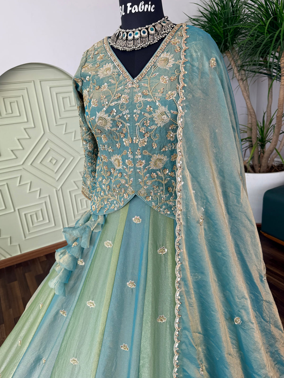 Multi color Designer Bids Embroidery work Lehenga choli BL1734