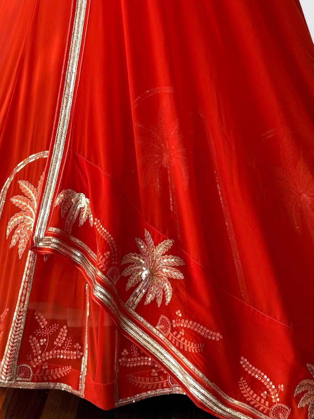Orange color Sequence Embroidery work Designer Lehenga Choli BL1641