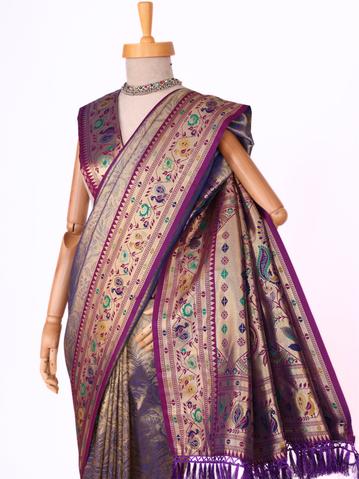 Purple color Kanjivaram work Designer Saree BLS1005_Purple