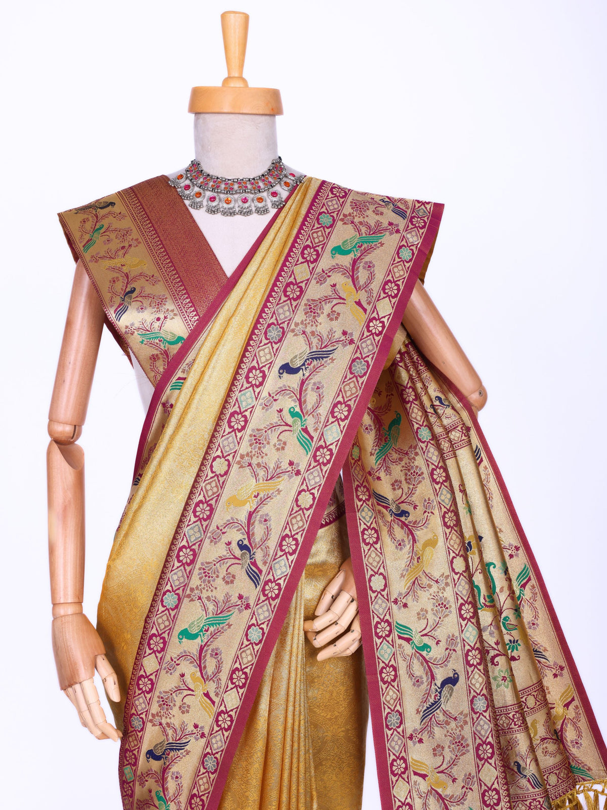 Yellow color Kanjivaram work Designer Saree BLS1014_Yellow