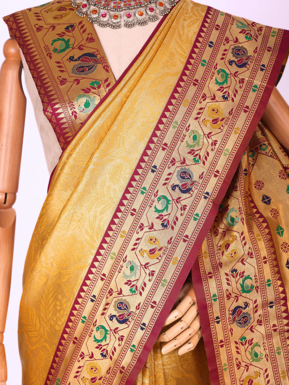 Yellow color Kanjivaram work Designer Saree BLS1005_yellow