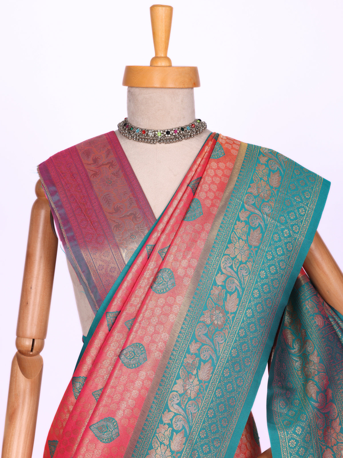 Peach color Kanjivaram work Designer Saree BLS1007_Peach