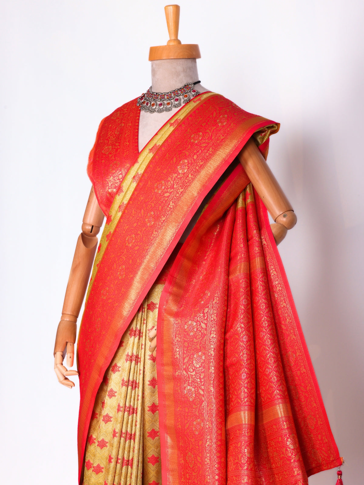 Yellow color Kanjivaram work Designer Saree BLS1004_Yellow