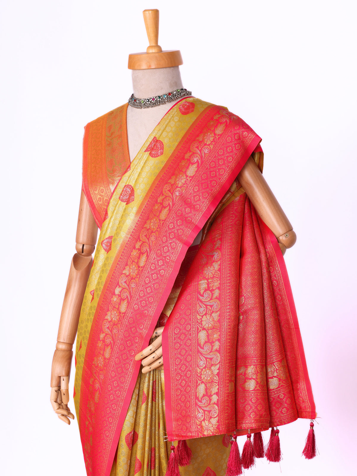 Yellow color Kanjivaram work Designer Saree BLS1007_Yellow