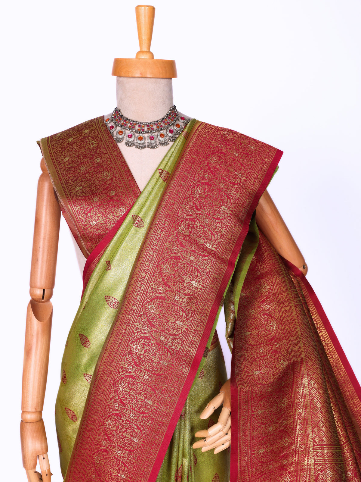 Parrot color Kanjivaram work Designer Saree BLS1011_Parrot
