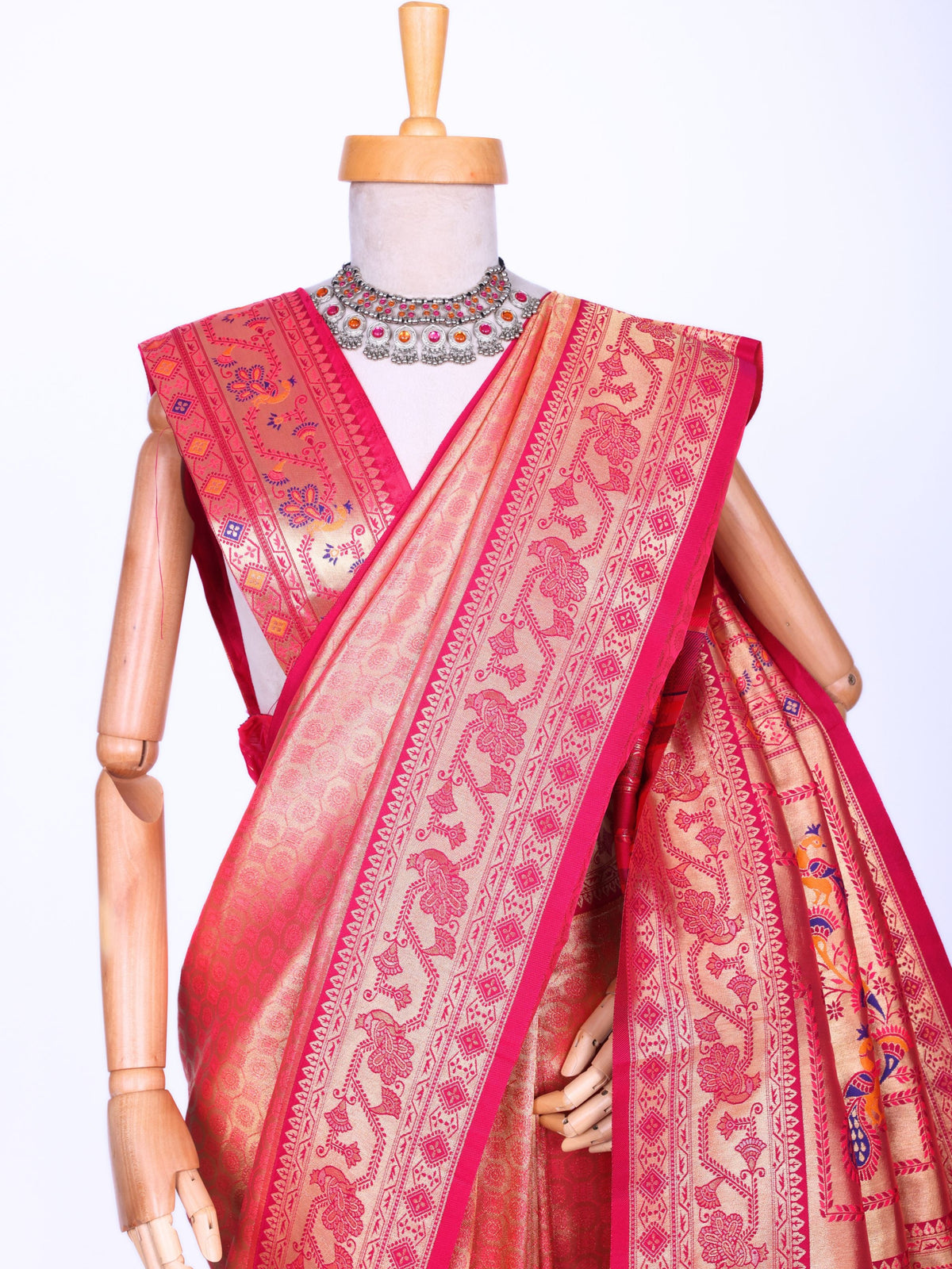 Pink color Kanjivaram work Designer Saree BLS1015_Pink