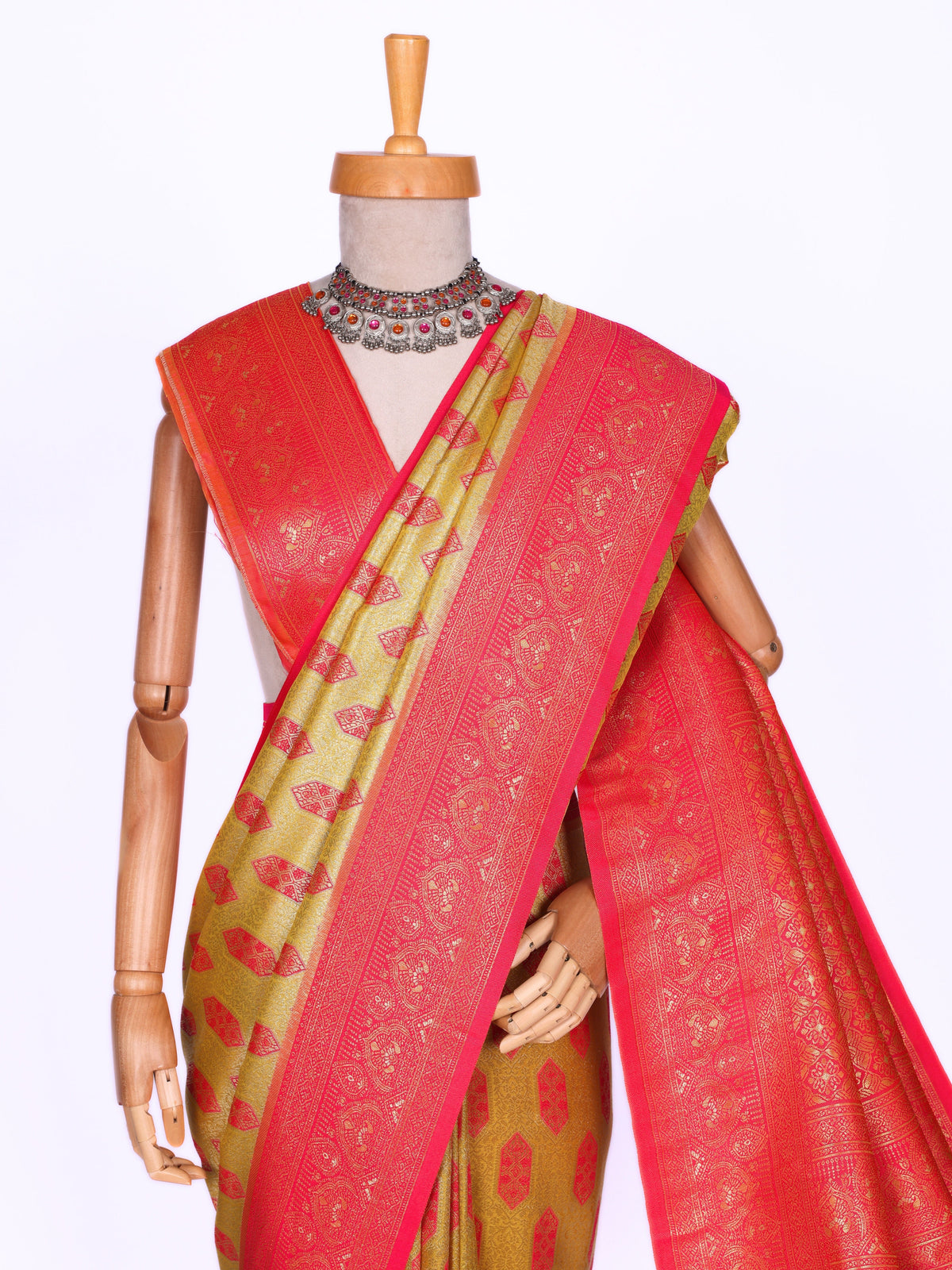 Yellow color Kanjivaram work Designer Saree BLS1010_Yellow