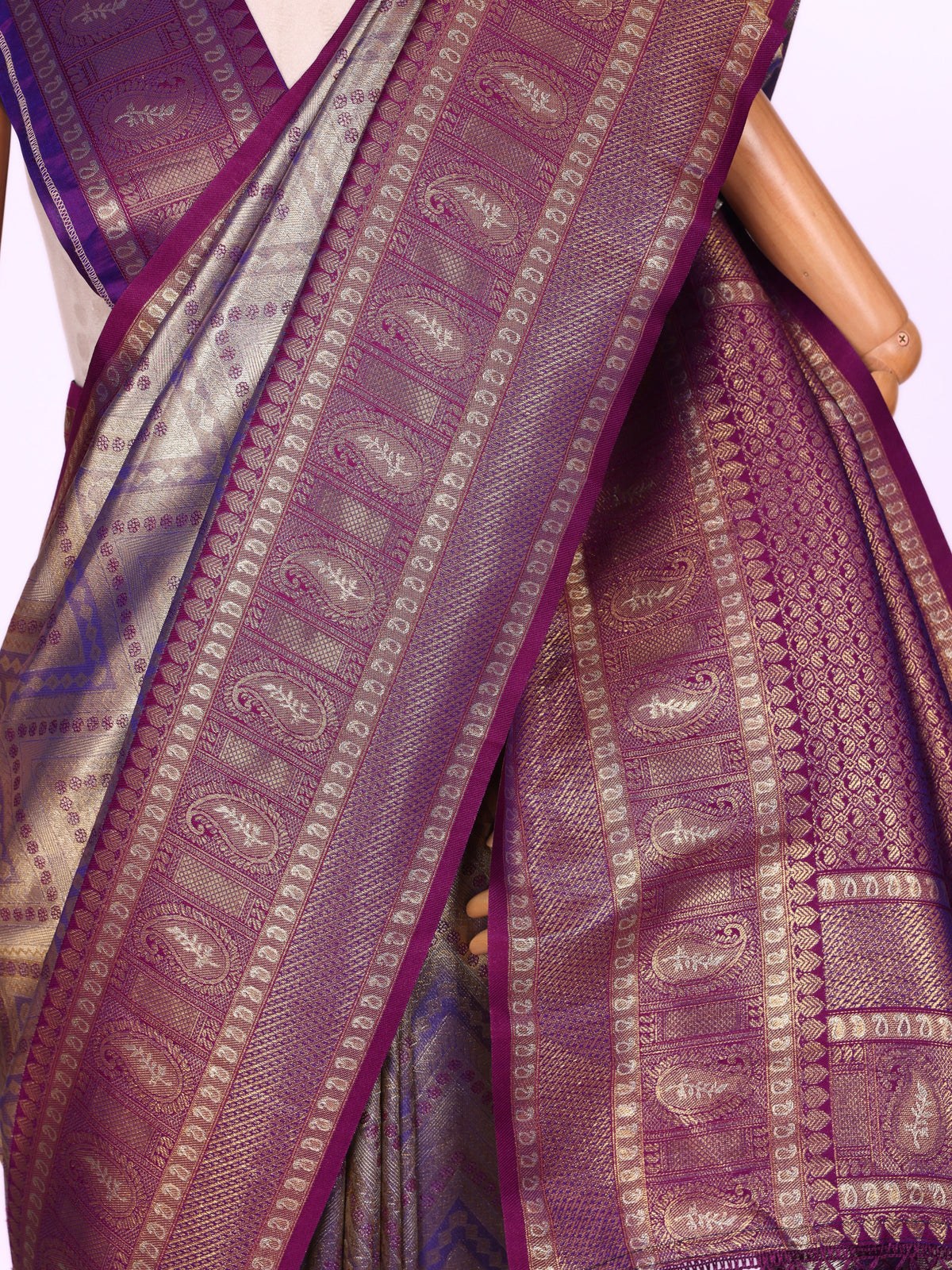 Purple color Kanjivaram work Designer Saree BLS1008_Purple