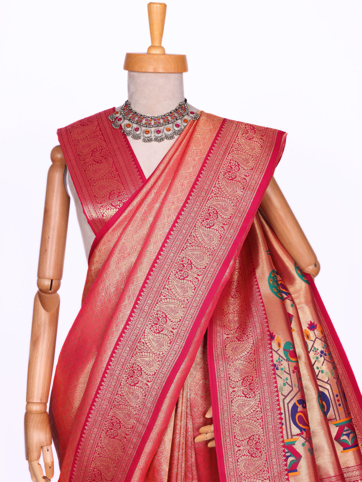 Pink color Kanjivaram work Designer Saree BLS1013_Pink