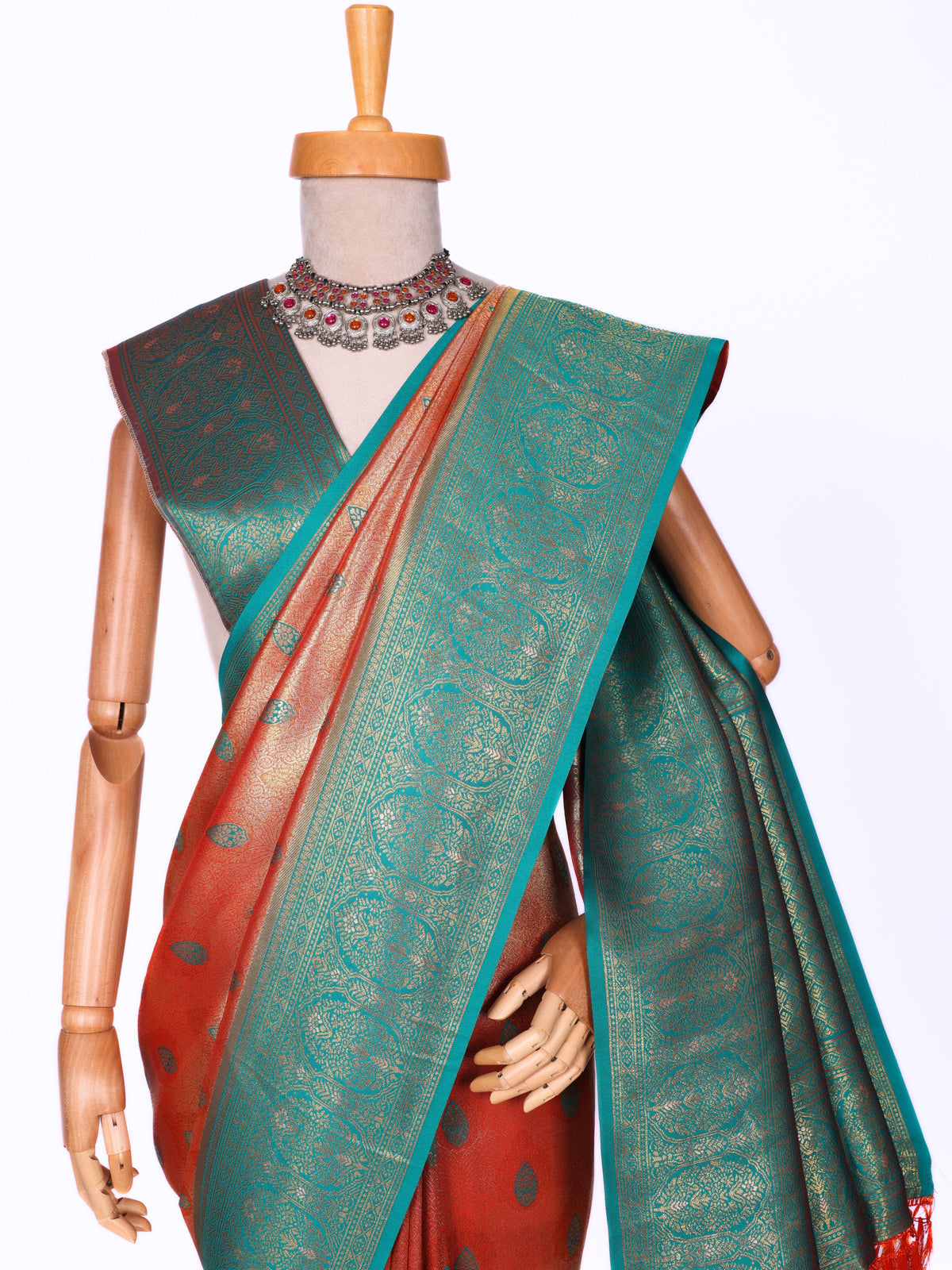 Orange color Kanjivaram work Designer Saree BLS1011_Orange