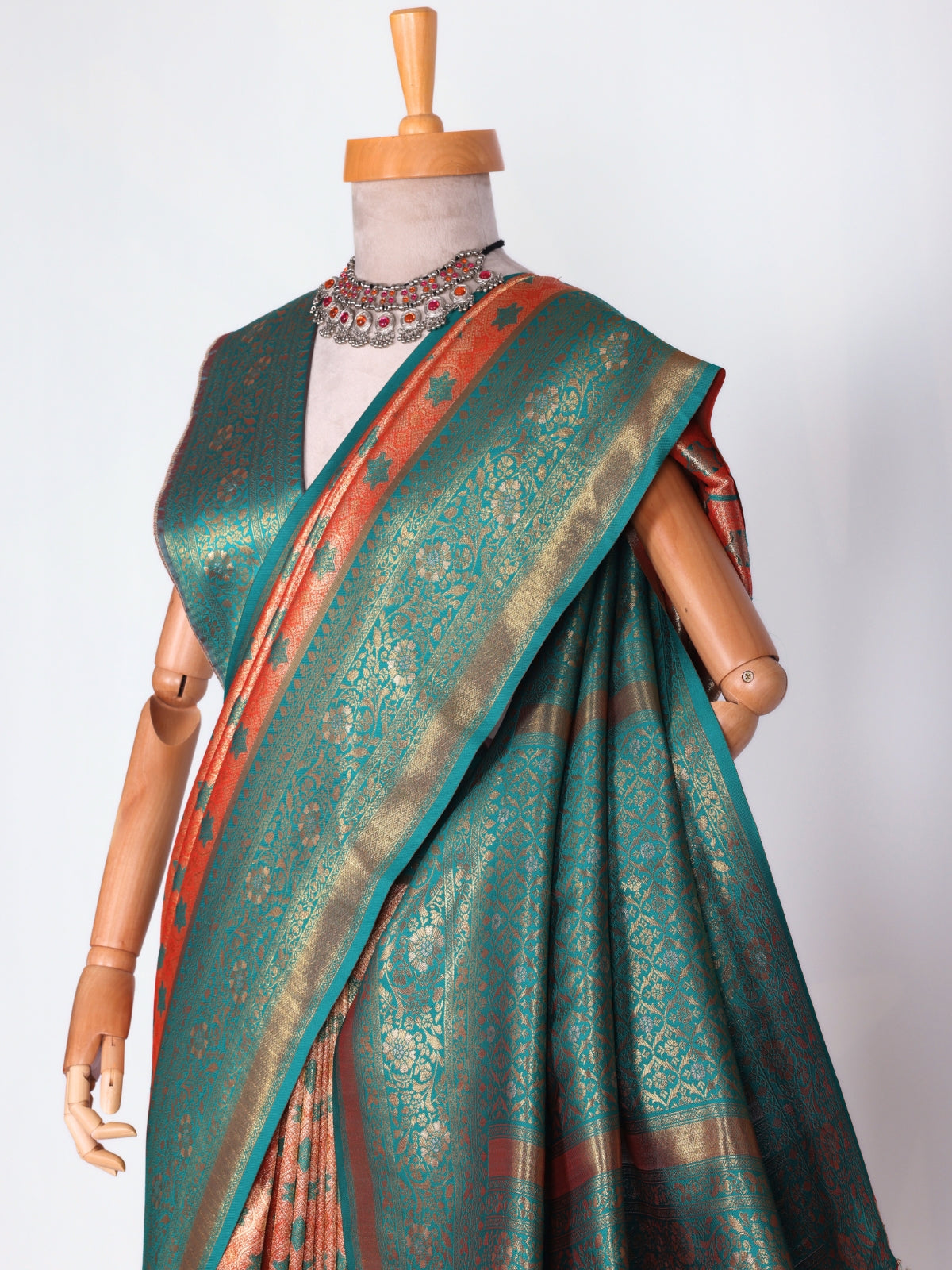 Orange color Kanjivaram work Designer Saree BLS1004_Orange