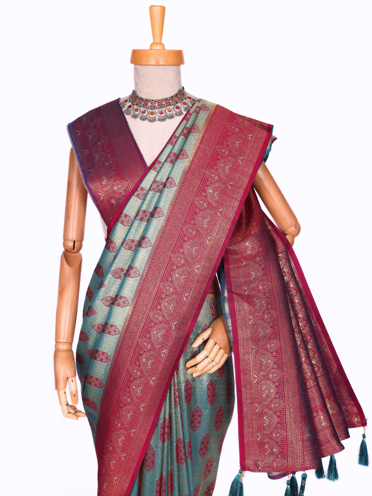 Skyblue color Kanjivaram work Designer Saree BLS1010_Skyblue