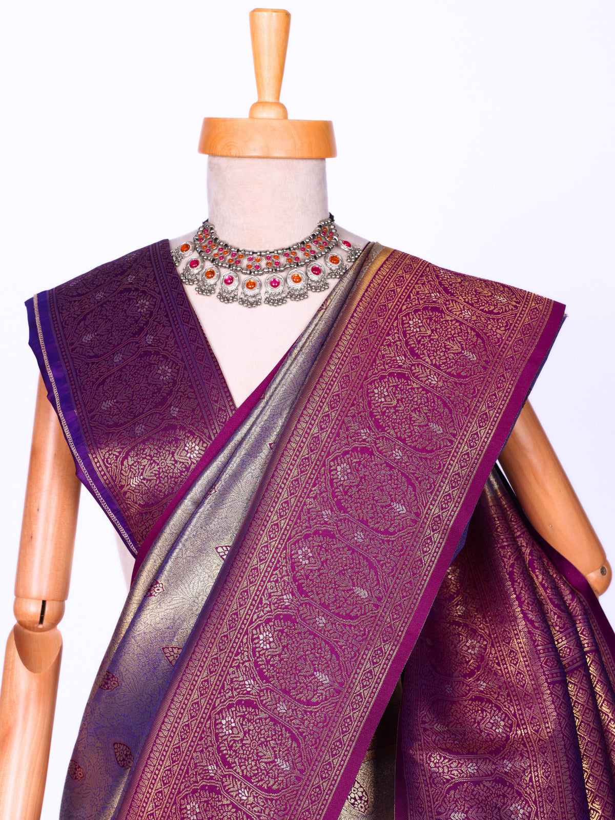 Purple color Kanjivaram work Designer Saree BLS1011_Purple