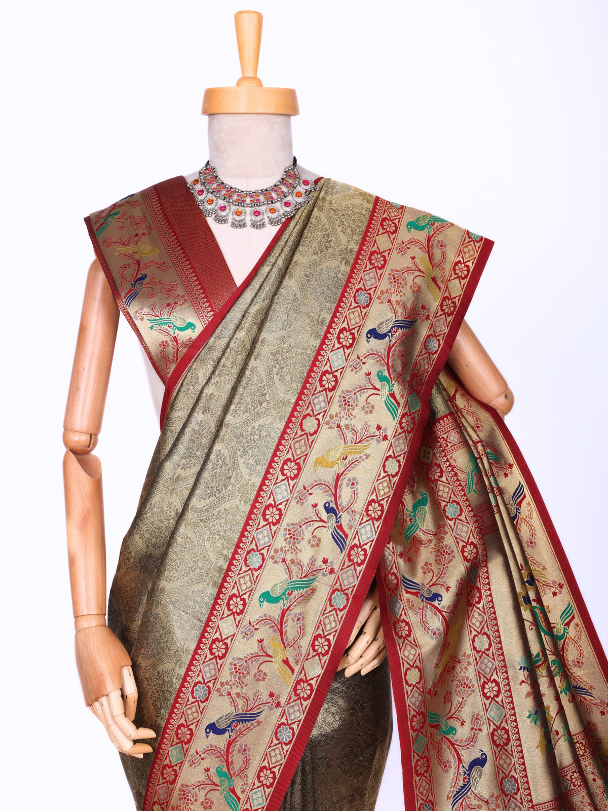 Maroon color Kanjivaram work Designer Saree BLS1014_Maroon
