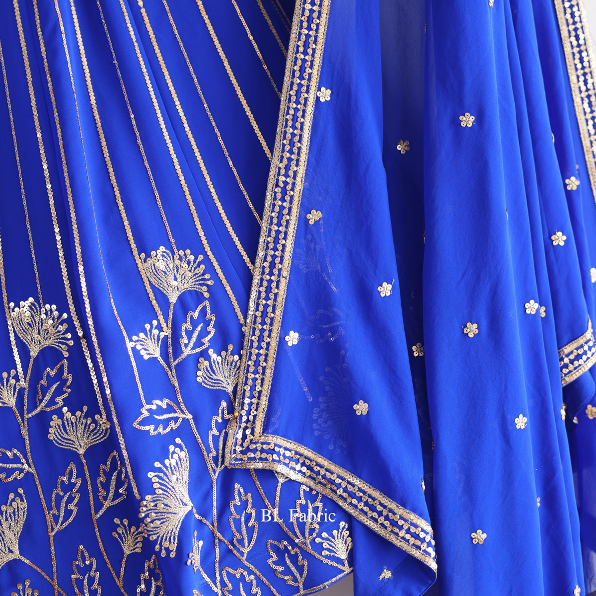 Blue color Sequence Embroidery work Designer Lehenga Choli BL1649
